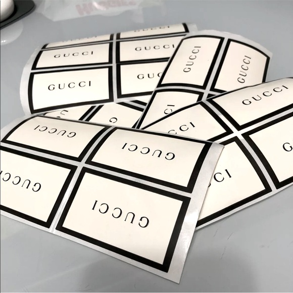 12 Authentic GUCCI Black/White Label Stickers for DIY Projects and Gifts. - Picture 3 of 3